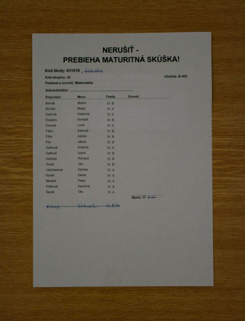 Pisomná maturitná skúška