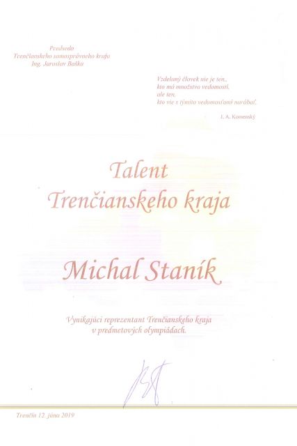Talent Trenčianskeho kraja 2019