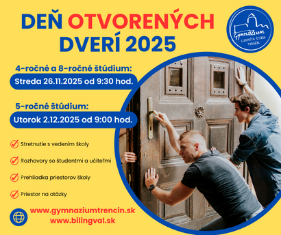 Deň otvorených dverí na Gymnáziu Ľ. Štúra