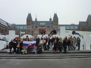 Žiaci v holandsku - v meste