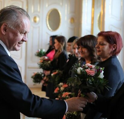 Pani prof. Vraždová na obede s prezidentom republiky